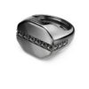 Anillo Dextera de forma octogonal, corte redondo, negro, chapado en rutenio Anillo Dextera de forma octogonal, corte redondo, negro, chapado en rutenio