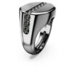 Anillo Dextera de forma octogonal, corte redondo, negro, chapado en rutenio Anillo Dextera de forma octogonal, corte redondo, negro, chapado en rutenio