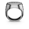 Anillo Dextera de forma octogonal, corte redondo, negro, chapado en rutenio Anillo Dextera de forma octogonal, corte redondo, negro, chapado en rutenio