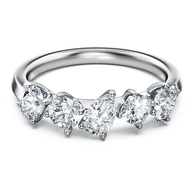 Anillo Galaxy con diamantes cultivados en laboratorio, 1 Ct Tw, formas variadas, oro blanco de 14K Anillo Galaxy con diamantes cultivados en laboratorio, 1 Ct Tw, formas variadas, oro blanco de 14K