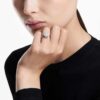 Anillo Galaxy con diamantes cultivados en laboratorio de 2 ct en total, forma redonda, oro blanco de 14K