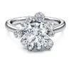 Anillo Galaxy con diamantes cultivados en laboratorio de 2 ct en total, forma redonda, oro blanco de 14K