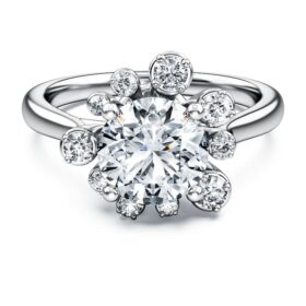 Anillo Galaxy con diamantes cultivados en laboratorio de 2 ct en total, forma redonda, oro blanco de 14K Anillo Galaxy con diamantes cultivados en laboratorio de 2 ct en total, forma redonda, oro blanco de 14K