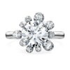 Anillo Galaxy con diamantes cultivados en laboratorio de 2 ct en total, forma redonda, oro blanco de 14K