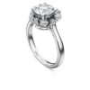 Anillo Galaxy con diamantes cultivados en laboratorio de 2 ct en total, forma redonda, oro blanco de 14K