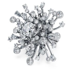 Anillo Galaxy con diamantes cultivados en laboratorio de 9,5 ct en total, formas mixtas, oro blanco de 18K Anillo Galaxy con diamantes cultivados en laboratorio de 9,5 ct en total, formas mixtas, oro blanco de 18K
