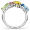 Anillo Gema con cortes mixtos, multicolor, chapado en rodio Anillo Gema con cortes mixtos, multicolor, chapado en rodio