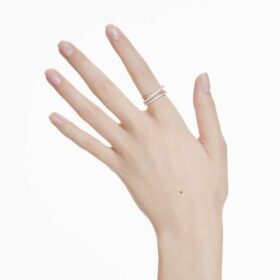 Anillo Hyperbola con cortes mixtos, blanco, acabado de metales mixtos Anillo Hyperbola con cortes mixtos, blanco, acabado de metales mixtos