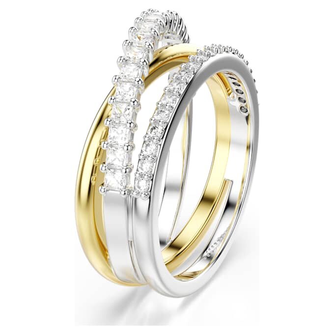 Anillo Hyperbola con cortes mixtos, blanco, acabado de metales mixtos Anillo Hyperbola con cortes mixtos, blanco, acabado de metales mixtos