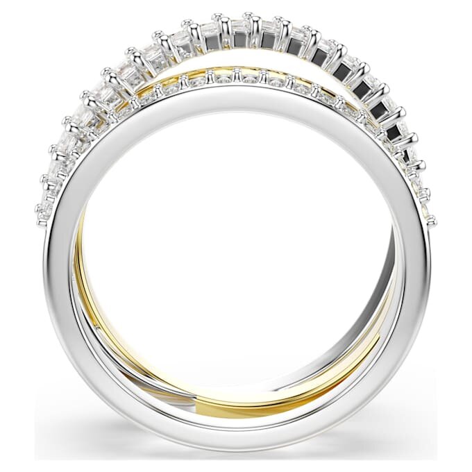 Anillo Hyperbola con cortes mixtos, blanco, acabado de metales mixtos Anillo Hyperbola con cortes mixtos, blanco, acabado de metales mixtos