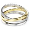 Anillo Hyperbola con cortes mixtos, blanco, acabado de metales mixtos Anillo Hyperbola con cortes mixtos, blanco, acabado de metales mixtos