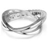 Anillo Hyperbola con cortes mixtos, blanco, acabado en tono plateado Anillo Hyperbola con cortes mixtos, blanco, acabado en tono plateado