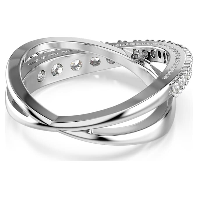 Anillo Hyperbola con cortes mixtos, blanco, acabado en tono plateado Anillo Hyperbola con cortes mixtos, blanco, acabado en tono plateado