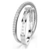 Anillo Hyperbola con cortes mixtos, blanco, chapado en rodio Anillo Hyperbola con cortes mixtos, blanco, chapado en rodio