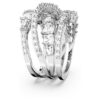 Anillo Hyperbola con cortes mixtos, blanco, chapado en rodio Anillo Hyperbola con cortes mixtos, blanco, chapado en rodio