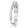 Anillo Hyperbola con cortes mixtos, blanco, chapado en rodio Anillo Hyperbola con cortes mixtos, blanco, chapado en rodio