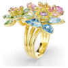 Anillo Idyllia con cortes mixtos, flor, multicolor, chapado en tono dorado Anillo Idyllia con cortes mixtos, flor, multicolor, chapado en tono dorado
