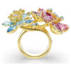 Anillo Idyllia con cortes mixtos, flor, multicolor, chapado en tono dorado Anillo Idyllia con cortes mixtos, flor, multicolor, chapado en tono dorado
