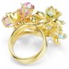 Anillo Idyllia con cortes mixtos, flor, multicolor, chapado en tono dorado Anillo Idyllia con cortes mixtos, flor, multicolor, chapado en tono dorado