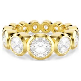 Anillo Imber con cortes redondos mixtos, blanco, chapado en tono dorado