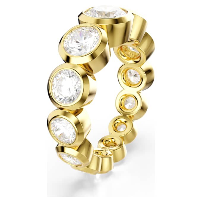 Anillo Imber con cortes redondos mixtos, blanco, chapado en tono dorado Anillo Imber con cortes redondos mixtos, blanco, chapado en tono dorado