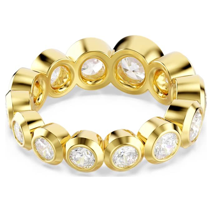 Anillo Imber con cortes redondos mixtos, blanco, chapado en tono dorado Anillo Imber con cortes redondos mixtos, blanco, chapado en tono dorado