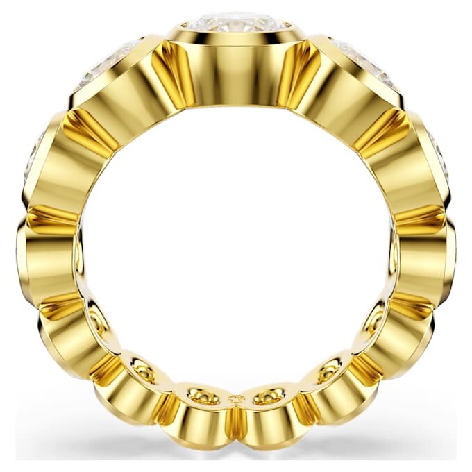 Anillo Imber con cortes redondos mixtos, blanco, chapado en tono dorado Anillo Imber con cortes redondos mixtos, blanco, chapado en tono dorado