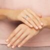 Anillo Matrix blanco, chapado en rodio