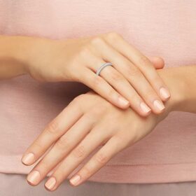 Anillo Matrix blanco, chapado en rodio