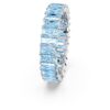 Anillo Matrix con corte baguette, azul, chapado en rodio