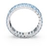 Anillo Matrix con corte baguette, azul, chapado en rodio