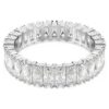 Anillo Matrix con corte baguette, blanco, acabado tono plateado Anillo Matrix con corte baguette, blanco, acabado tono plateado
