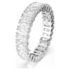 Anillo Matrix con corte baguette, blanco, acabado tono plateado Anillo Matrix con corte baguette, blanco, acabado tono plateado