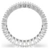 Anillo Matrix con corte baguette, blanco, acabado tono plateado Anillo Matrix con corte baguette, blanco, acabado tono plateado