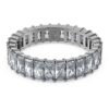 Anillo Matrix con corte baguette, gris, chapado en rutenio Anillo Matrix con corte baguette, gris, chapado en rutenio