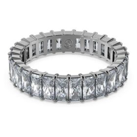Anillo Matrix con corte baguette, gris, chapado en rutenio