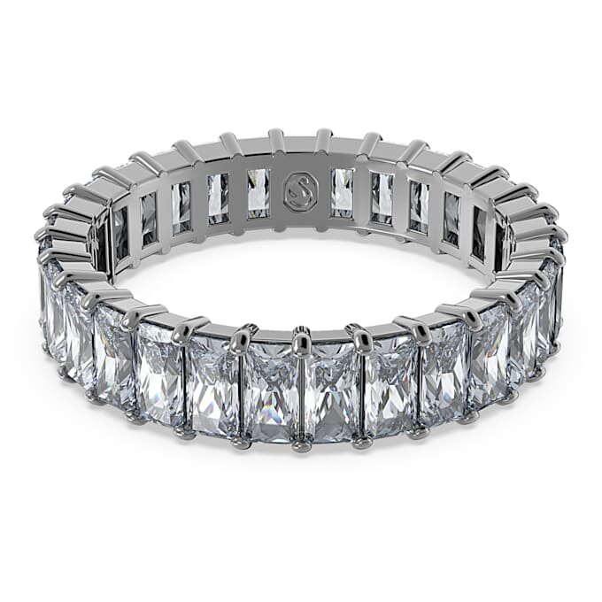 Anillo Matrix con corte baguette, gris, chapado en rutenio Anillo Matrix con corte baguette, gris, chapado en rutenio