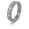 Anillo Matrix con corte baguette, gris, chapado en rutenio Anillo Matrix con corte baguette, gris, chapado en rutenio