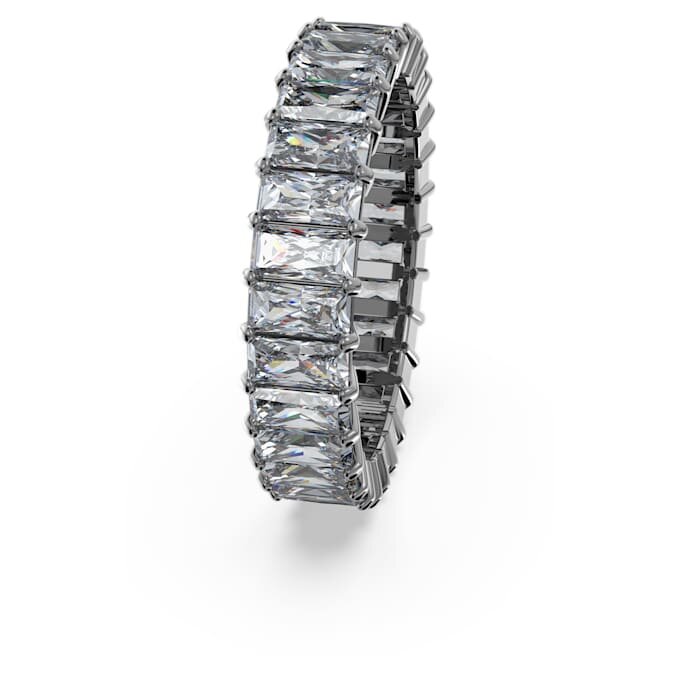 Anillo Matrix con corte baguette, gris, chapado en rutenio Anillo Matrix con corte baguette, gris, chapado en rutenio