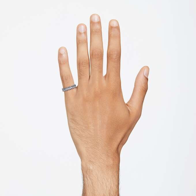 Anillo Matrix con corte baguette, gris, chapado en rutenio Anillo Matrix con corte baguette, gris, chapado en rutenio
