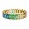 Anillo Matrix con corte baguette, multicolor, chapado en tono dorado