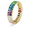 Anillo Matrix con corte baguette, multicolor, chapado en tono dorado