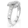 Anillo Matrix con corte baguette, nudo, blanco, chapado en rodio