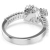 Anillo Matrix con corte baguette, nudo, blanco, chapado en rodio