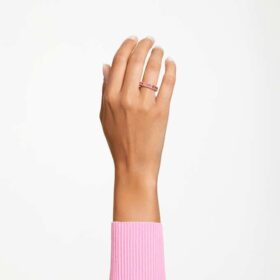 Anillo Matrix con corte baguette, rosa, chapado en tono oro rosa