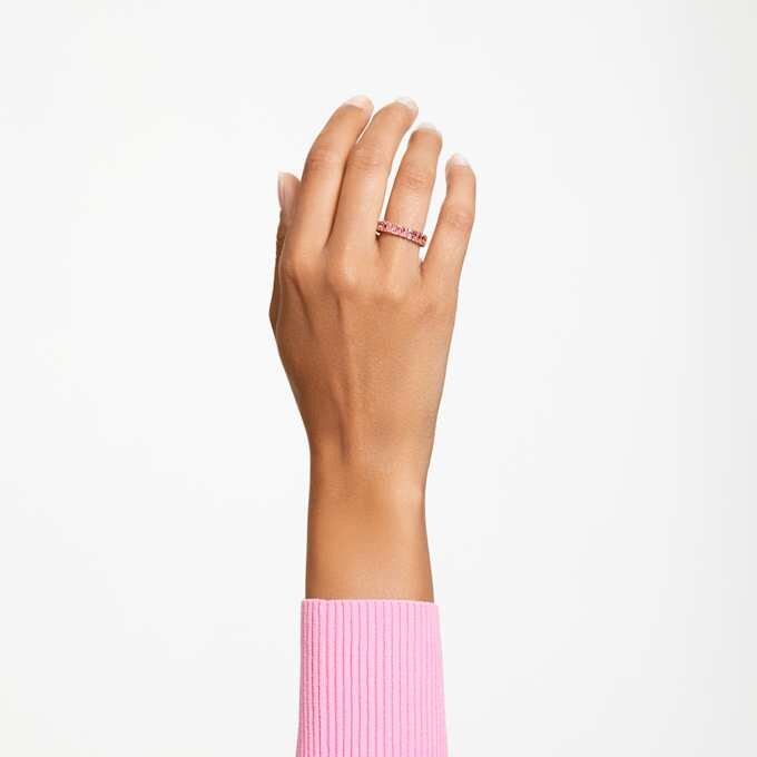 Anillo Matrix con corte baguette, rosa, chapado en tono oro rosa Anillo Matrix con corte baguette, rosa, chapado en tono oro rosa