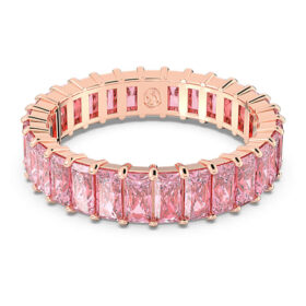 Anillo Matrix con corte baguette, rosa, chapado en tono oro rosa