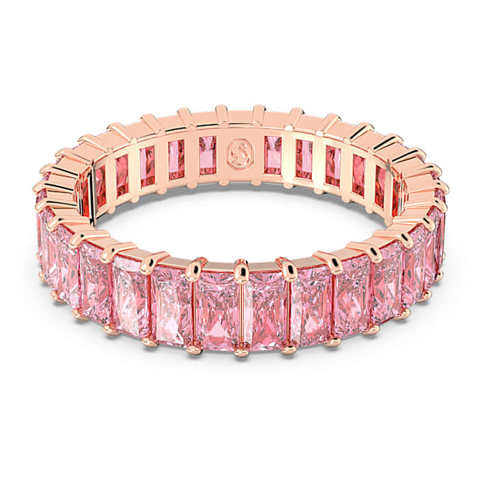 Anillo Matrix con corte baguette, rosa, chapado en tono oro rosa Anillo Matrix con corte baguette, rosa, chapado en tono oro rosa