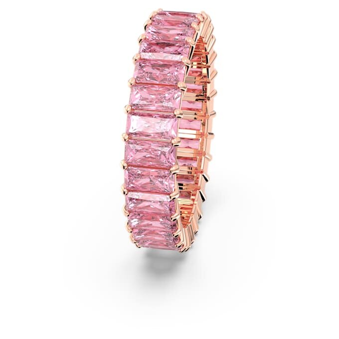 Anillo Matrix con corte baguette, rosa, chapado en tono oro rosa Anillo Matrix con corte baguette, rosa, chapado en tono oro rosa