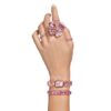 Reloj con pulsera de cristales de corte octogonal, rosa, acabado en tono oro rosa Reloj con pulsera de cristales de corte octogonal, rosa, acabado en tono oro rosa